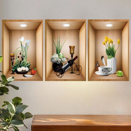 3 Pieces Wall Sticker DIY Decor Removable Self Adhesives