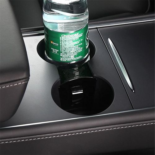 Carbon Fiber Car Water Cup Slot Slip Limit Clip For Tesla Model 3 Model3 2021 Abs Cup Holder Clip Limiter Interior Accessories