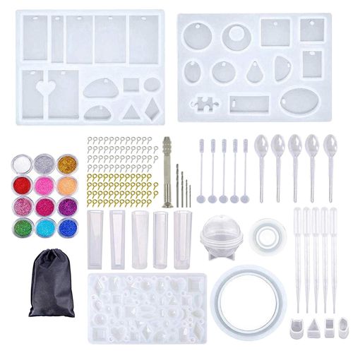 Resin Molding Silicone Molds Epoxy Spoon Kit 148pcs(glitter powder)