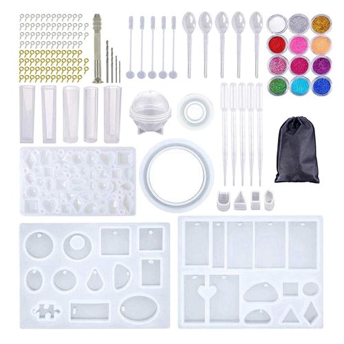Resin Molding Silicone Molds Epoxy Spoon Kit 148pcs(glitter powder)