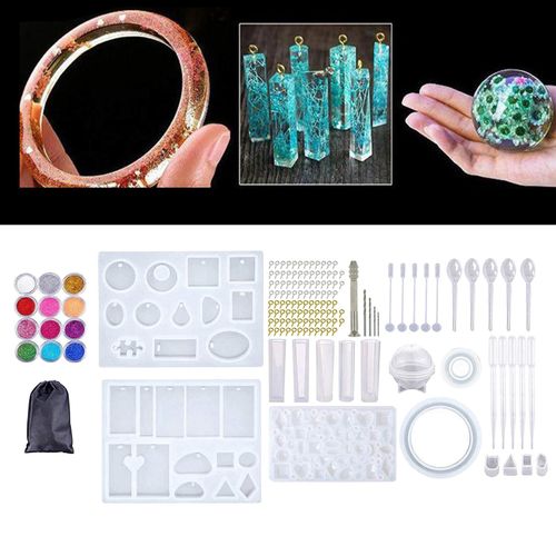Resin Molding Silicone Molds Epoxy Spoon Kit 148pcs(glitter powder)
