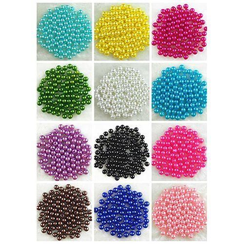 500Pcs 6mm Acrylic Round Pearl Spacer DIY CraftBlack