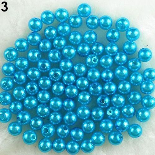 500Pcs 6mm Acrylic Round Pearl Spacer DIY CraftBlack