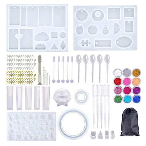 148 / 184PCS Epoxy Resin Casting  Jewelry Kit 148pcs(glitter powder)