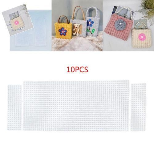 10 Pieces Plastic Mesh Canvas Bag Sheets Accessories Handmade For Bag