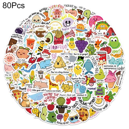 80Pcs Teacher Reward Sticker Punny Teacher Stickers For Students Random Color