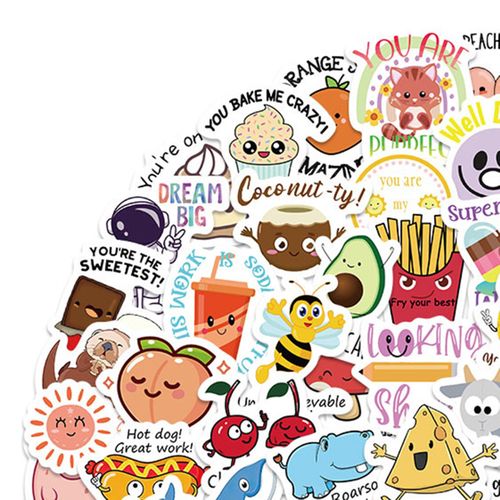 80Pcs Teacher Reward Sticker Punny Teacher Stickers For Students Random Color