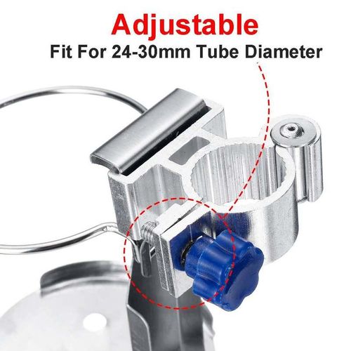 Auzan Stainless Steel Folding Cup Drink Holder Adjustable Bottle Stand For Boat Truck Silver Rust-Proof Corrosion-Resistant