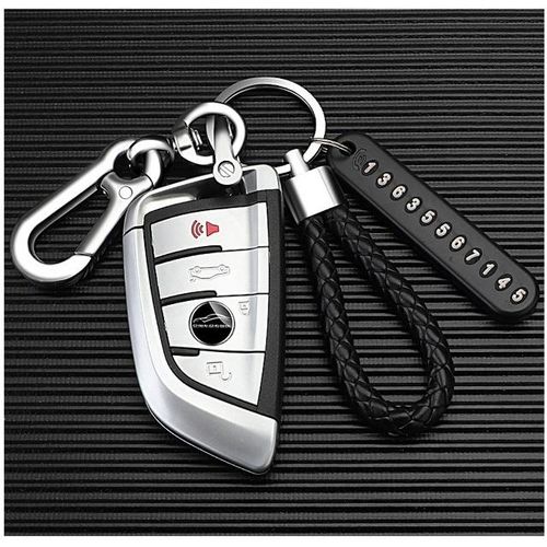 Anti-lost Car Keychain Phone Number Keyring Bradied Rope Auto Vehicle Key Chain Holder Accessories Gift for Husband-04_Red