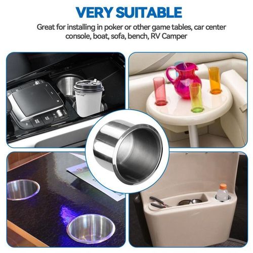 2x Universal For Car Truck Marine Boat Camper Rv Stainless Steel Cup Drink Holders Durable Cup Organizer Storage Car Accessories
