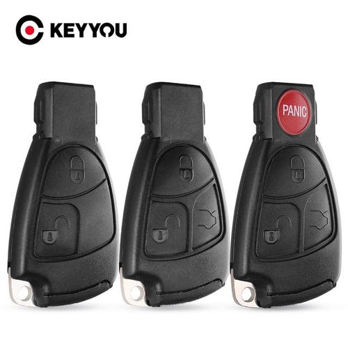 KEYYOU Car Key Case Key Rings For Mercedes Benz C B E Class W203 W211 W204 YU BN CLS CLK Remote Key Case 2/3/4 Buttons-3 B with Clamp_Orange