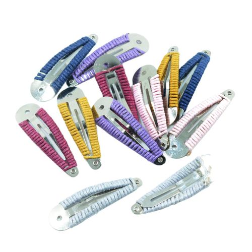 12pcs Metal Blank Bendies Sleepies Snap Hair Clips Hair Slides Grip