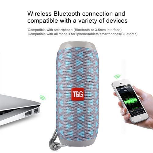 TG TG117 Portable Bluetooth Stereo Speaker, With Built-In MIC-Blue