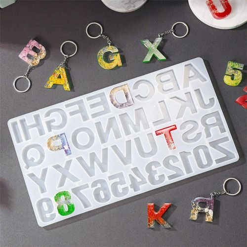 Alphabet Letter Number Silicone Mold Colorful Epoxy Resin Mould For