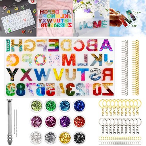 Alphabet Letter Number Silicone Mold Colorful Epoxy Resin Mould For