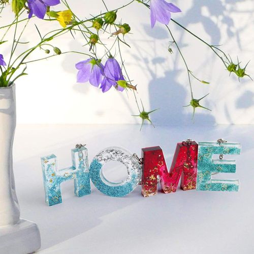 Alphabet Letter Number Silicone Mold Colorful Epoxy Resin Mould For