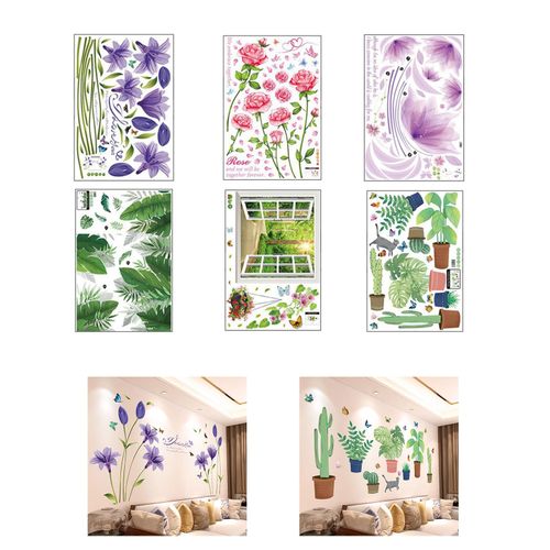 Wall Sticker Removable Decoration DIY Blue  Lily