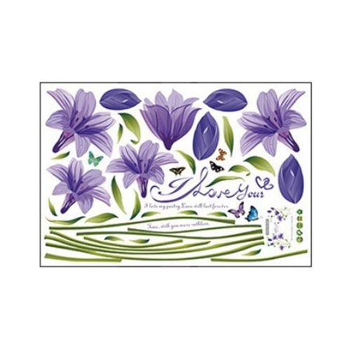 Wall Sticker Removable Decoration DIY Blue  Lily
