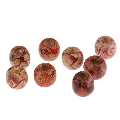 20pcs Hair Beads Dreadlocks Tube Hair Decoration Braiding Hair Wood