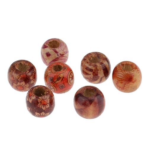 20pcs Hair Beads Dreadlocks Tube Hair Decoration Braiding Hair Wood
