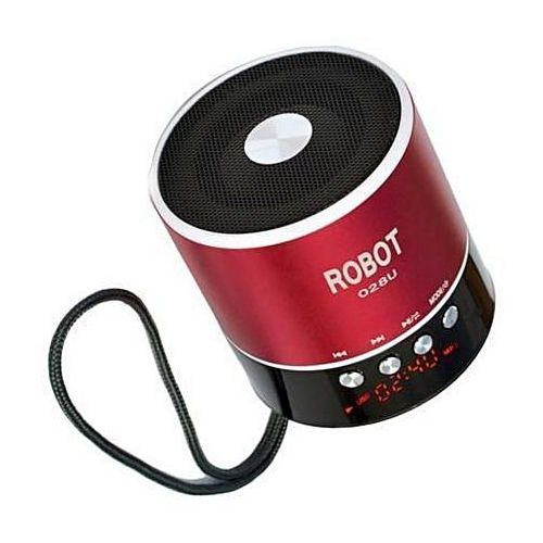 Robot Mini Speaker With FM Radio & Memory Card -  Red