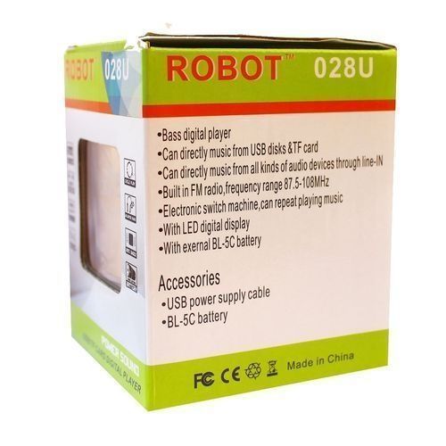 Robot Mini Speaker With FM Radio & Memory Card -  Red