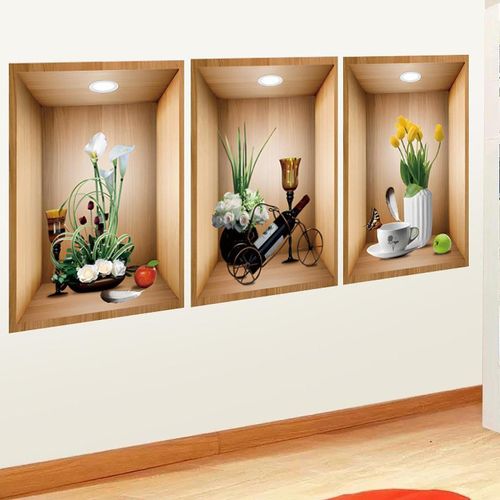 3 Pieces Wall Sticker Removable Self Adhesives Decorative