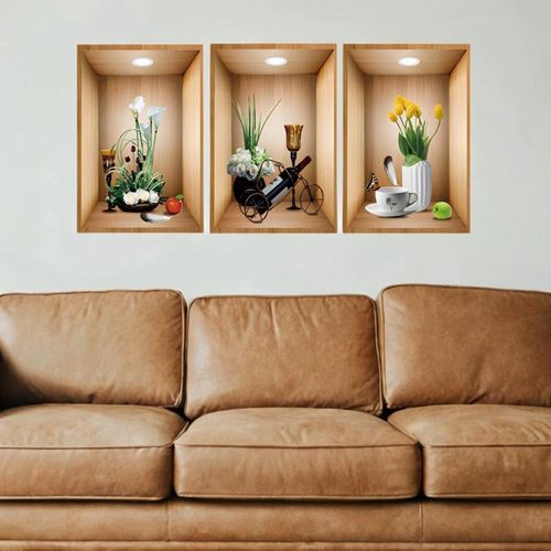 3 Pieces Wall Sticker Removable Self Adhesives Decorative