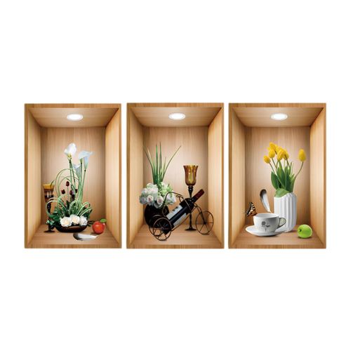 3 Pieces Wall Sticker Removable Self Adhesives Decorative
