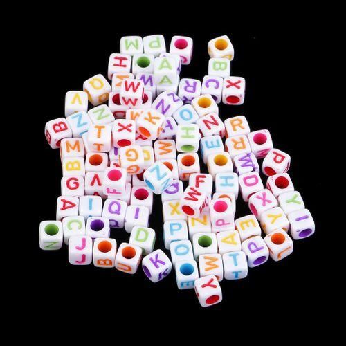 100pcs Plastic English Alphabet Large Hole Bead DIY Necklace Bracelet