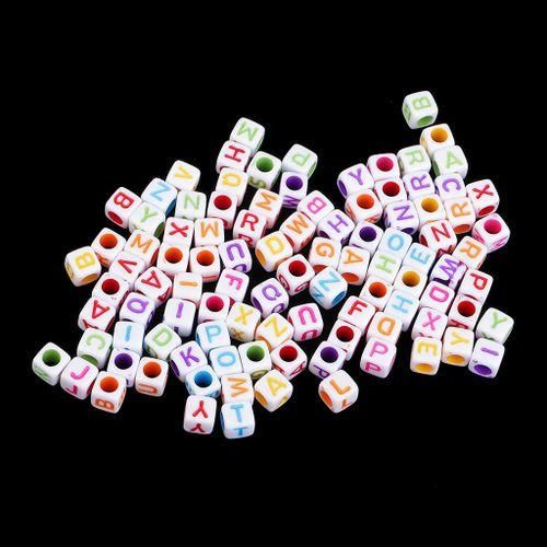 100pcs Plastic English Alphabet Large Hole Bead DIY Necklace Bracelet