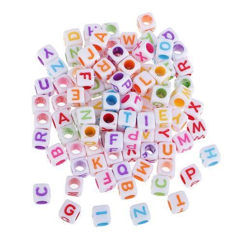 100pcs Plastic English Alphabet Large Hole Bead DIY Necklace Bracelet