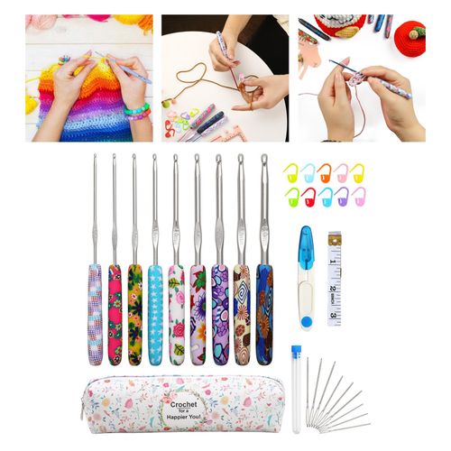 Crochet Hooks Ergonomic Yarn Knitting  Set