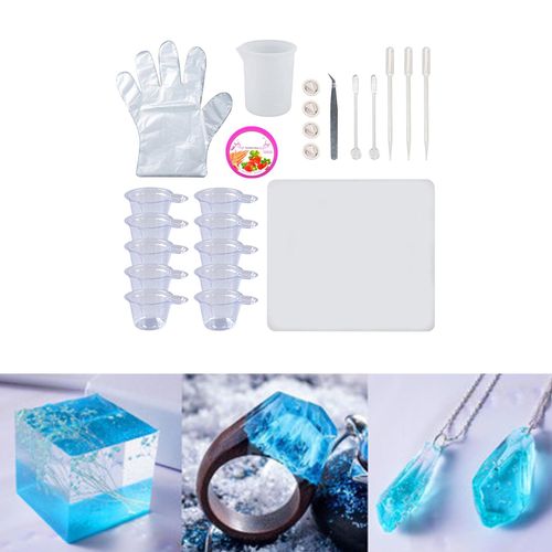 Epoxy Resin Tool Kit, Reusable Silicone Resin Mixing Tool Set,