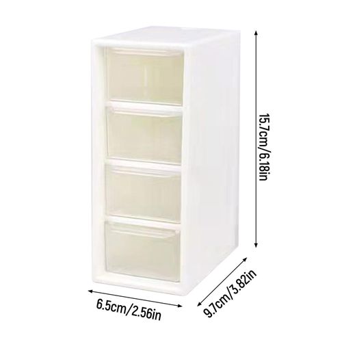 4-Drawers Desktop Cosmetic Storage Box for Hair Clip Beads Makeup