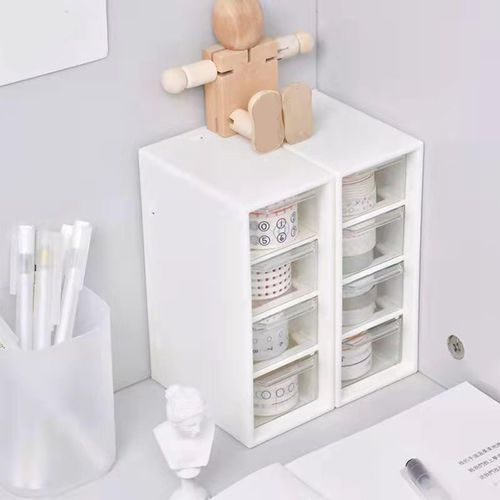 4-Drawers Desktop Cosmetic Storage Box for Hair Clip Beads Makeup