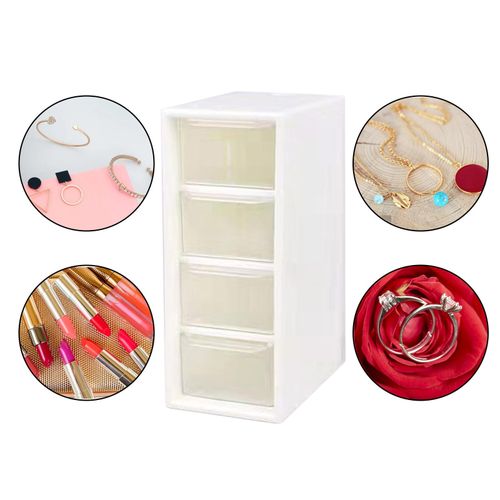 4-Drawers Desktop Cosmetic Storage Box for Hair Clip Beads Makeup