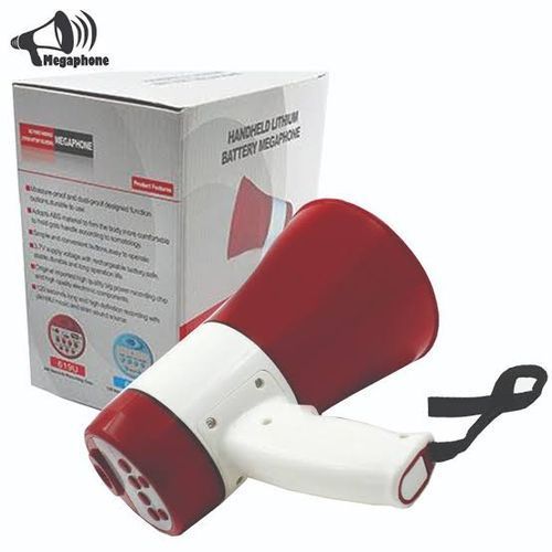 Rechargeable Megaphone With Memory Card & USB Port For Flash Disk, Strong Battery Upto 10hrs Talk Time - Color May Vary