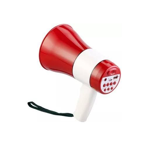 Rechargeable Megaphone With Memory Card & USB Port For Flash Disk, Strong Battery Upto 10hrs Talk Time - Color May Vary