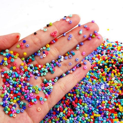 7226pcs Glass  Beads 3mm Mini Bracelet Beads Kit Set with Elastic