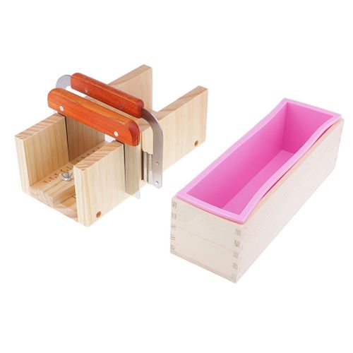 Silicone Soap Mold Mould Wooden Box Soap Loaf Cutting Slicer