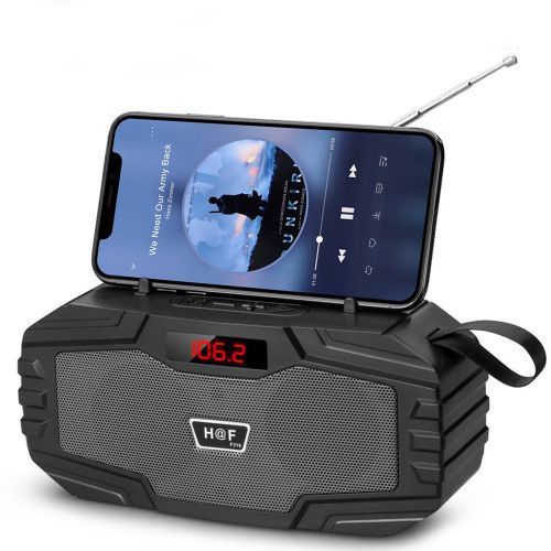 Hf Rechargeable FM/SD/USB Bluetooth Portable Speaker -Black, Color May Vary