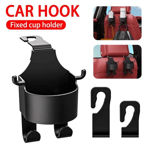 Universal Car Seat Cup Holder Headrest Hook Hanger Storage Organizer Rear Seat Holder For Handbag Fit Vehicle Car Accessories