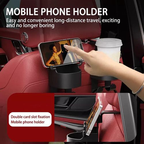 Universal Car Seat Cup Holder Headrest Hook Hanger Storage Organizer Rear Seat Holder For Handbag Fit Vehicle Car Accessories
