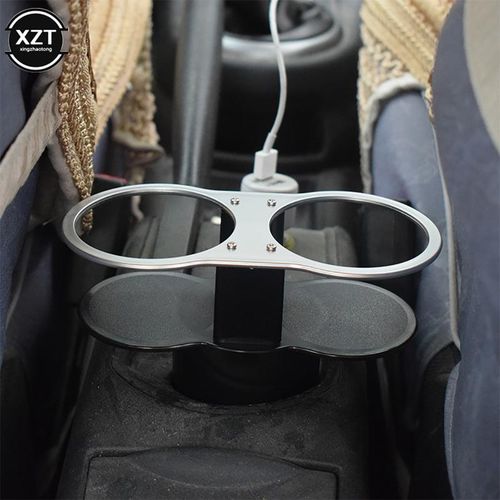 Double Hole Car Cup Holder Metal Mount Holder Stand Universal Bottle Drinking Holder Automotive Car Interior Accessories