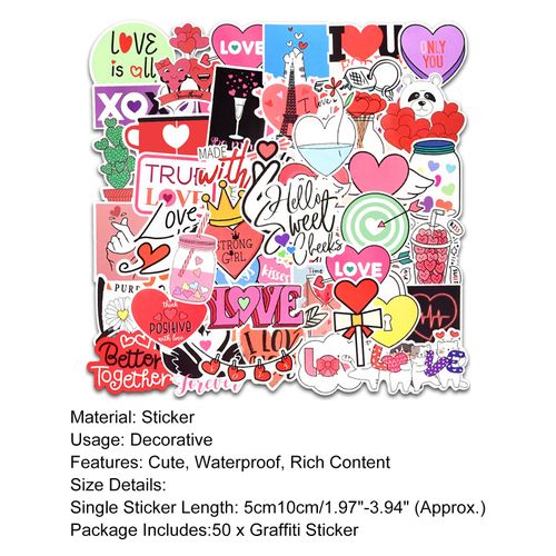 50Pcs Decals Stickers Increase Fun Graffiti Sticker Mix Color