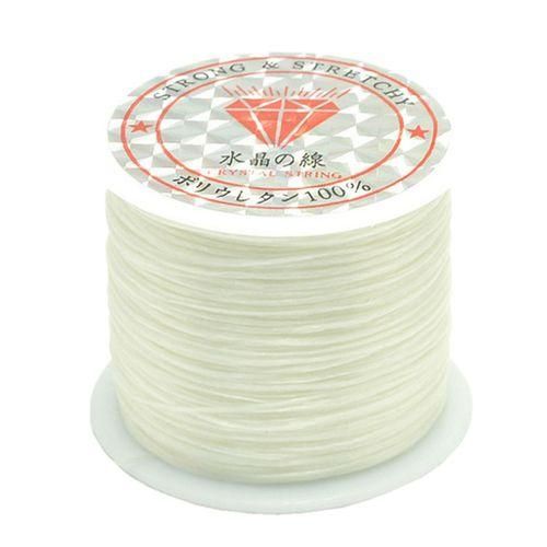 50m Elastic Cord Stretchy String Thread 50 Meters For Jewelry White