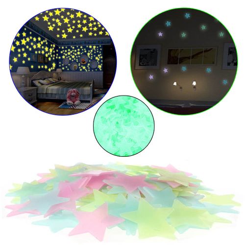 100Pcs Gorgeous Night-Luminous Fluorescent Glow Stars