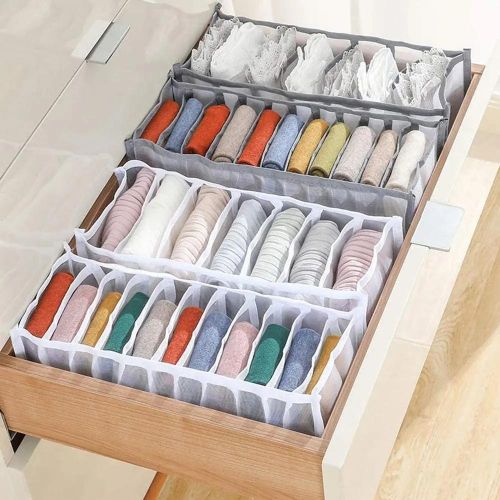 Underwear Drawer Bra Organizer Closet Foldable Drawer Compartment Storage for School Home Storage Underwear Socks Ties