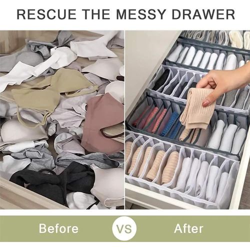 Underwear Drawer Bra Organizer Closet Foldable Drawer Compartment Storage for School Home Storage Underwear Socks Ties